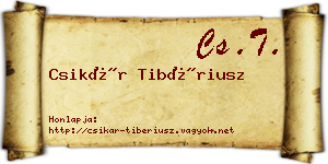 Csikár Tibériusz névjegykártya